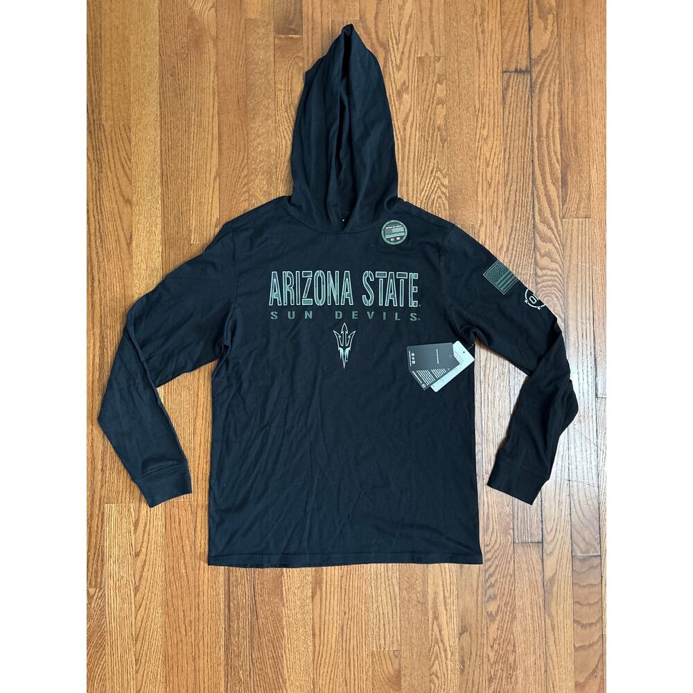 Arizona State University Colosseum Black Green Military Hoodie Shirt Men’s M NWT